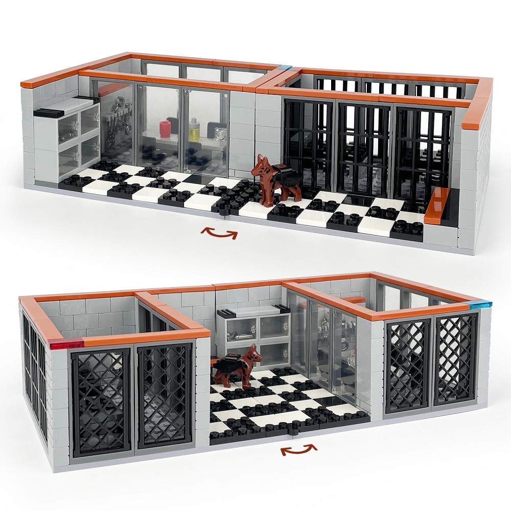 Lego Set Creator - 302PCS 감옥 도시 경찰서 조사실 미니