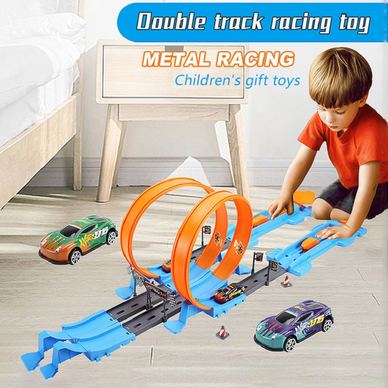 Hot Wheels Car Track Sets - 핫 스턴트 스피드 더블 카 휠