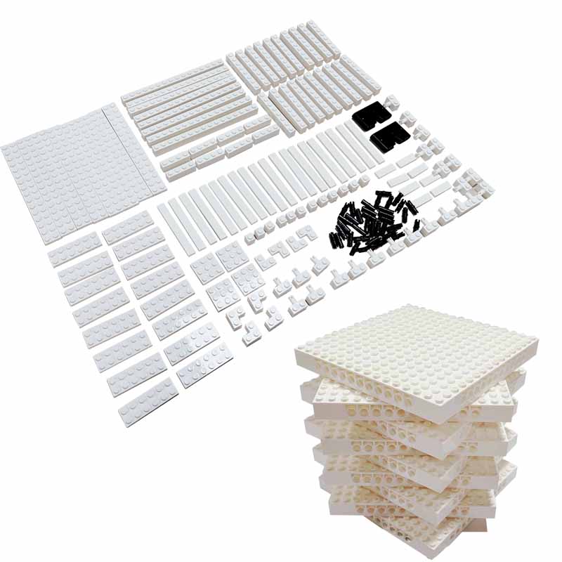 Lego Minifigure Holder - 픽셀 아트 페인팅 흰색 사진 프레임